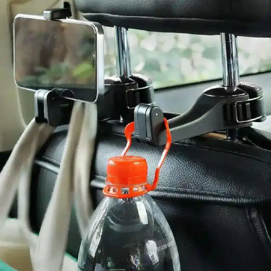 Car mounted hook black phone holder hook multifunctional car lock type phone holder creative rear headrest hook car universal