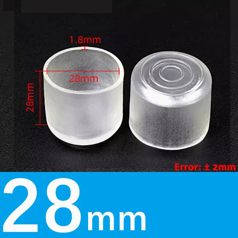 2-10 Pcs Transparent Round Non-slip Furniture Covers Chair Leg Caps Rubber Feet Protector Pads Leveling Feet Decor Dia 16mm-30mm