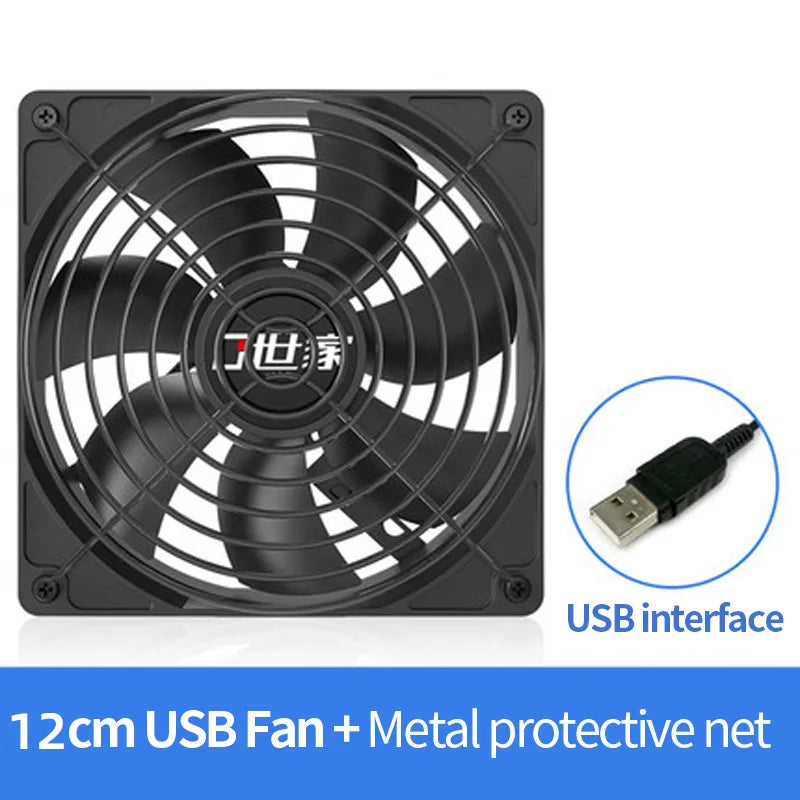 Clearance_TEUCER Computer Case Fan 80x80x25mm 120x120x25mm 5V USB Power Cooling Case Fan For Receiver DVR Xbox TV Box Router_Con