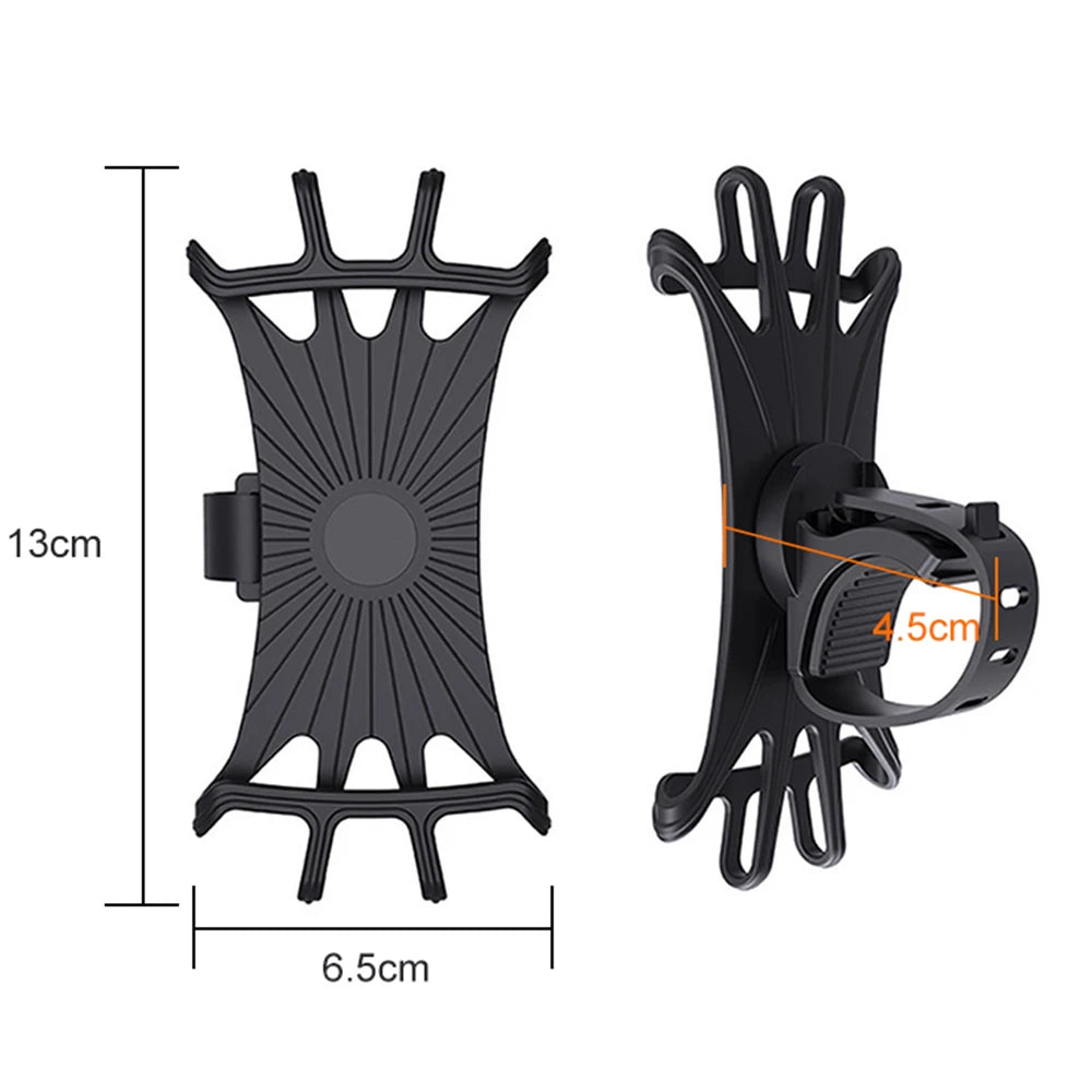 Silicone Strap Holder Universal Bicyle Phone Holder Anti-Slip Elastic Silicone Mobile Phone Holder Shockproof Bike Accessories