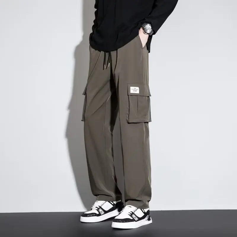 The new 2024 outdoor sports casual cargo pants baggy straight trend leggings handsome Hong Kong trend pants