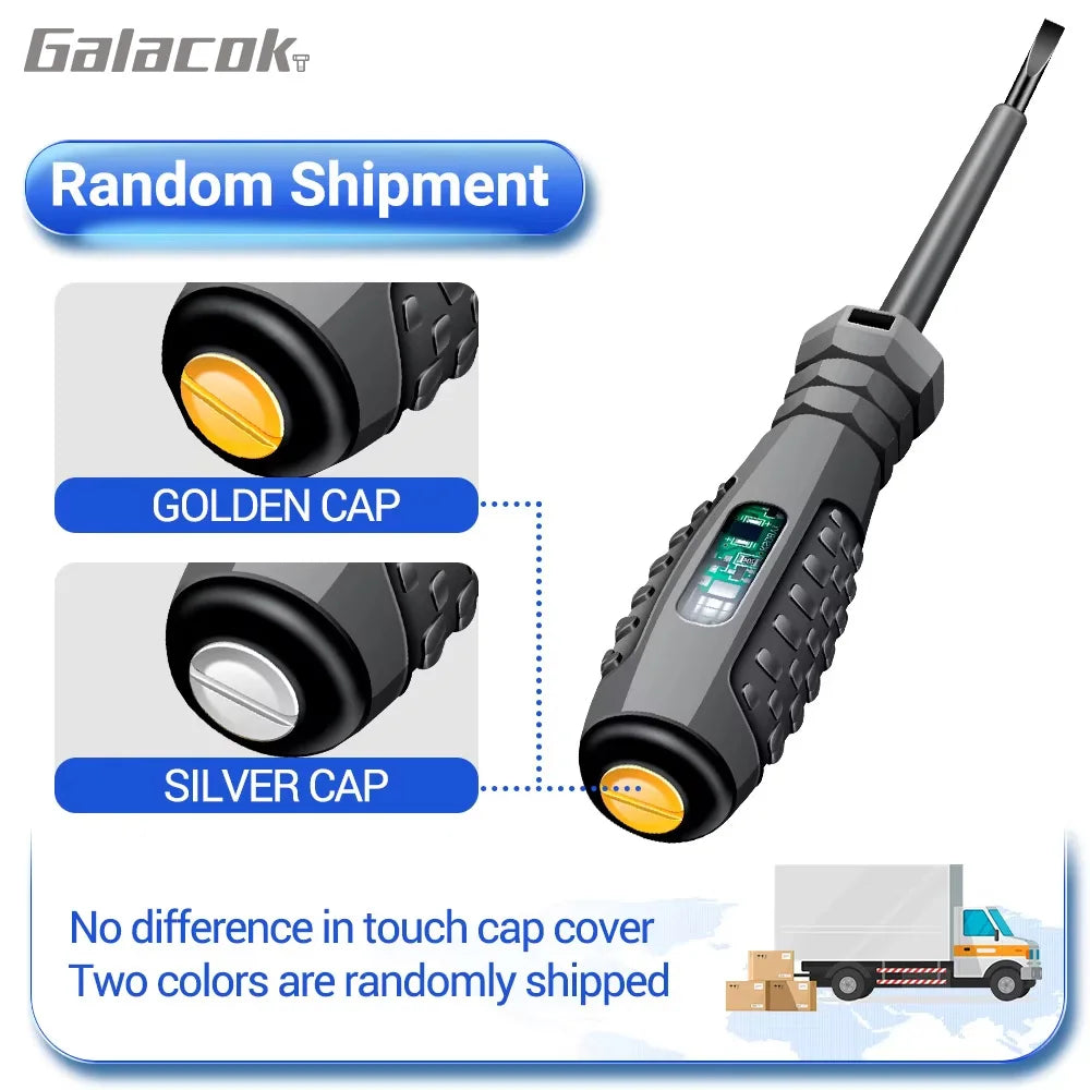 Multifunctional Electrician Test Screwdriver AC Non-contact Induction Test Pen Voltage Tester 70-600V Red Green Induction Lights