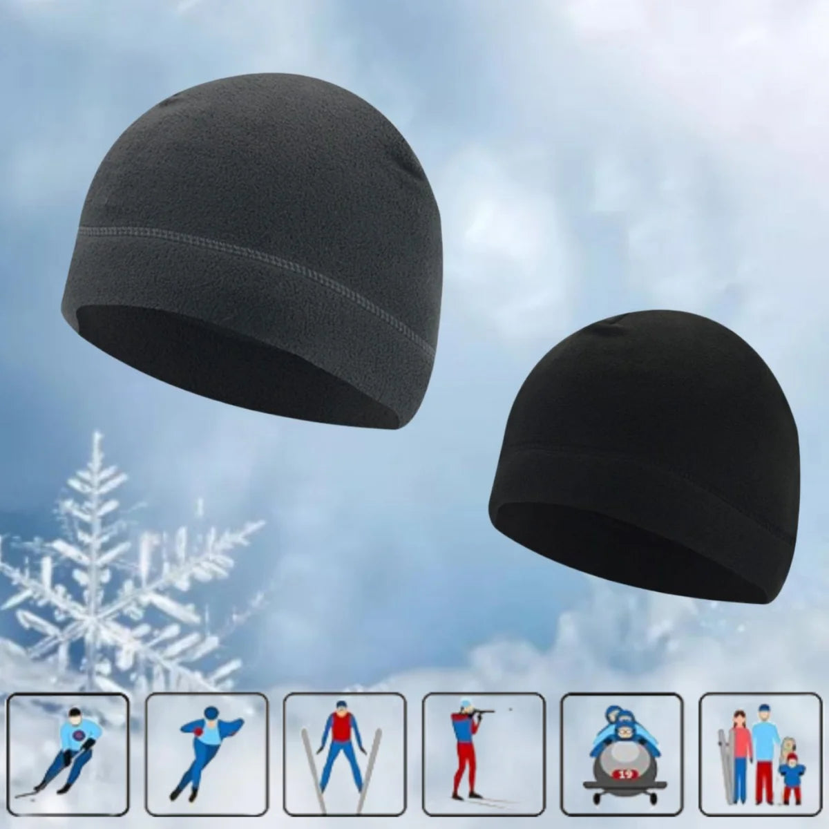 1PC Warm Winter Skull Cap Soft Polar Fleece Hat Thick Windproof Cap Outdoor Beanie Cap Ski Cap Suitable For Men Women