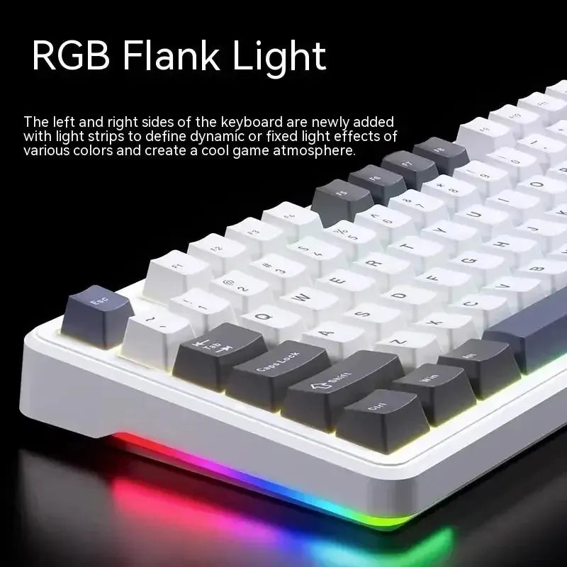 AULA F87 Pro Mechanical Keyboard 2.4g/Usb/Bluetooth Tri Mode Wireless 87 Key Rgb Pbt Gasket 5 Layer Silencing Full Key No Impact