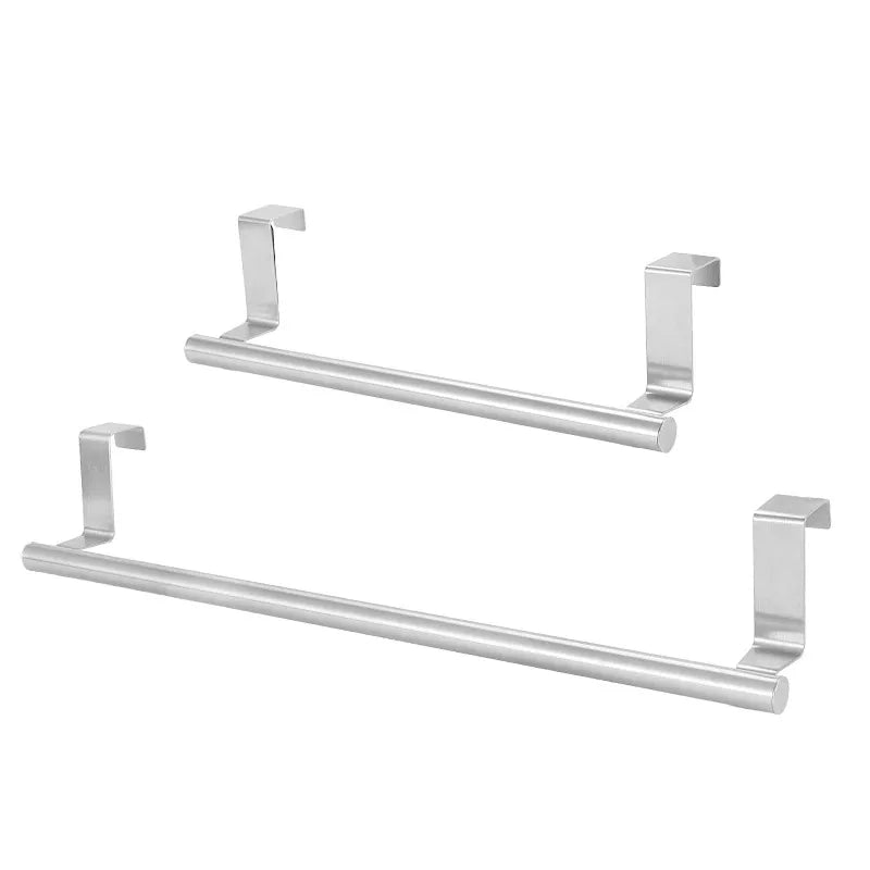 Multi-purpose Stainless Steel Single Rod Towel Rack Free Punch Cabinet Door Back Rag Hanger Towel Rod