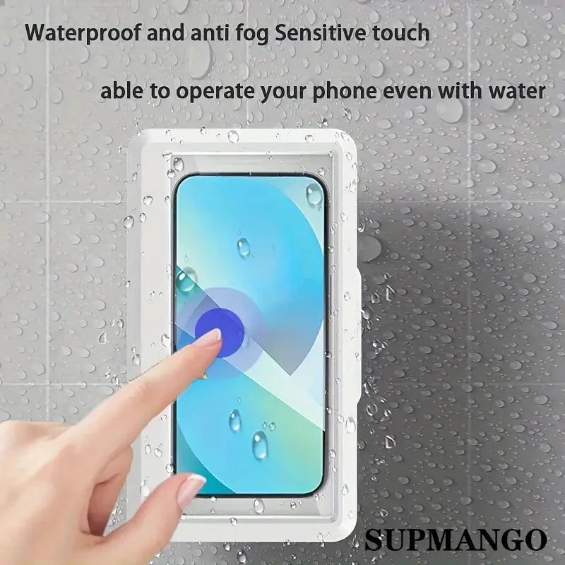 Waterproof Bathroom Wall-mounted Mobile Phone Box Protective Cover Touch Screen Mobile Phone Holder Kitchen Sealed Storage