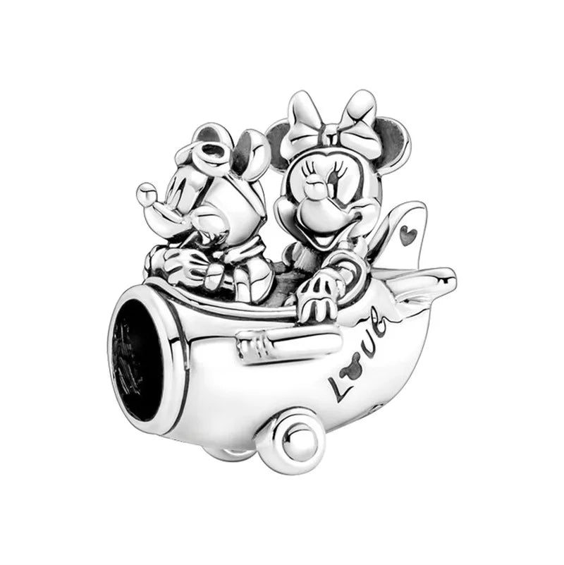 925 Sterling Silver Collection Minnie Safty chain Alice Stitch Charm Beads Suitable For Pandora Bracelets Jewelry Making