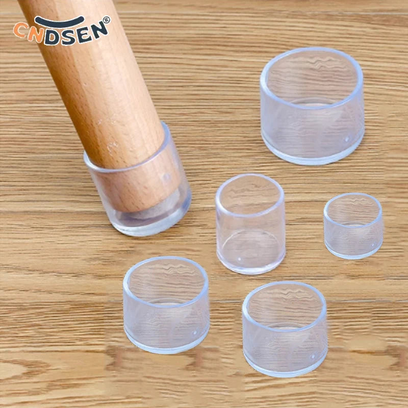 2-10 Pcs Transparent Round Non-slip Furniture Covers Chair Leg Caps Rubber Feet Protector Pads Leveling Feet Decor Dia 16mm-30mm