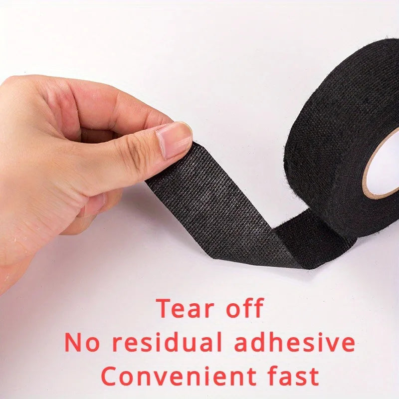 1pc Heat-resistant Adhesive Cloth Fabric Tape For Car Auto Cable Harness Wiring Loom Protection Width 9/15/19/25/32MM Length 15M