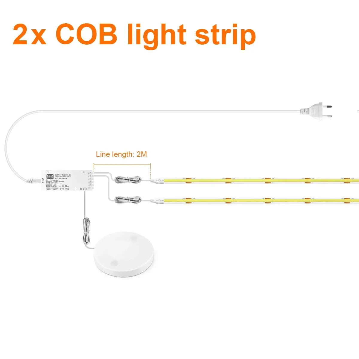 COB LED Strip Light 12V Penetrable Wood Mirror Motion Sensor Touch Dimmer Switch Kitchen Cabinet Wardrobe Backlight Closet Lamp