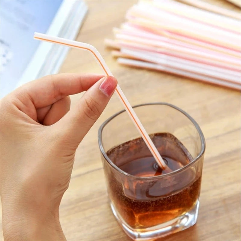 50-3000PCS Colorful & Black Drinking Kunststof Straws Bar Party Wedding Kitchen pajitas plastique Beverage Straw Wholesale