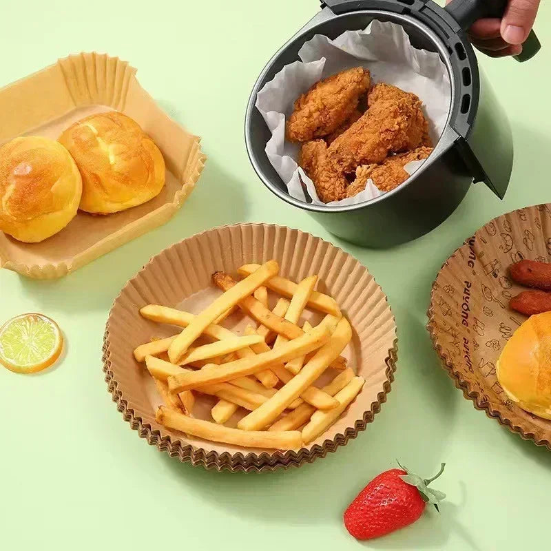 Disposable Air Fryer Paper Non-Stick Kitchen Baking Airfryer Mat Oilproof Micro-wave Barbecue Pad Baking Paper Liner Accessories