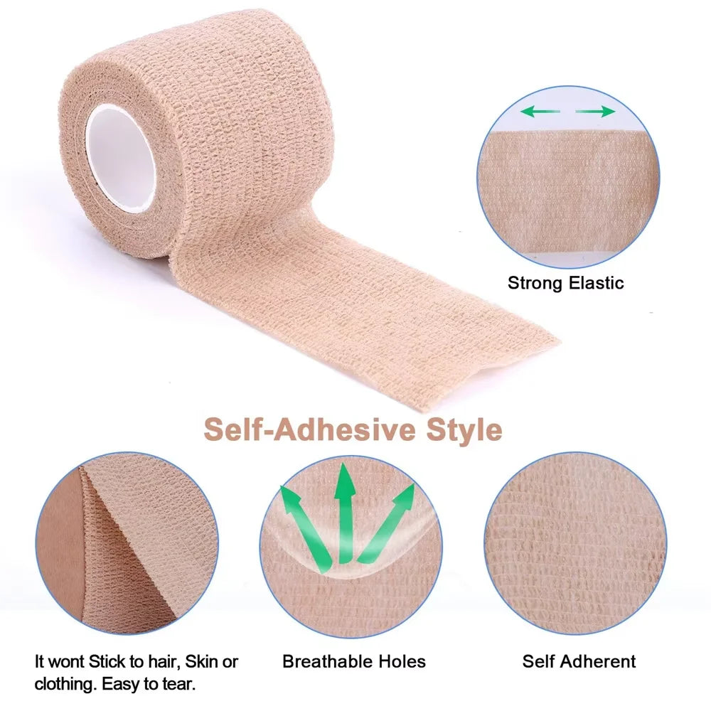 Athletic Wrap Tape Self Adhesive Elastic Bandage Elastoplast Sports Protector Knee Finger Shoulder Tattoo Accessories 1 Roll