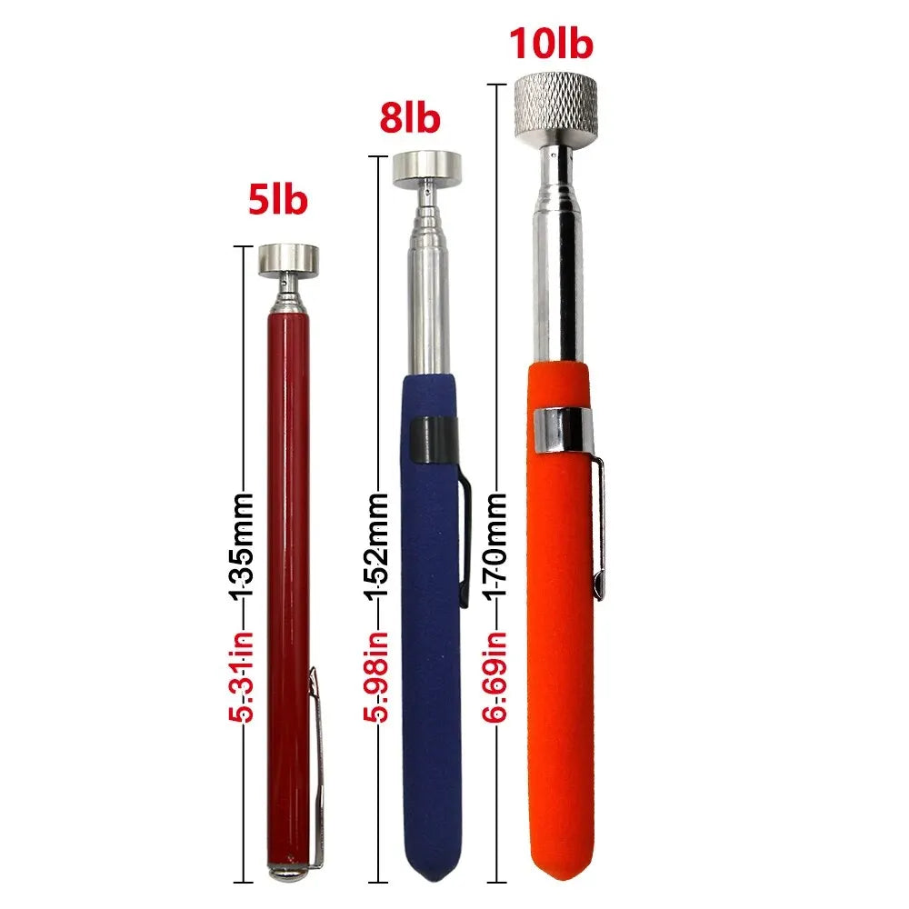 Magnetic Retractable Pickup Suction Iron Rod Portable Multifunctional Extractor Pen Clip Automotive Repair Tools