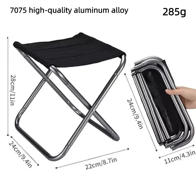 Portable Foldable Chair Outdoor Mini Camping Beach Chairs Folding Train Travel Picnic Fishing Camping Chair Household Product