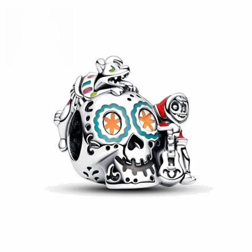 Disney 100th Princess Pumpkin Cart Mickey Minnie Dumbo Charm Stitch Beads Fit Original Pandora Bracelets DIY Jewelry Gifts Toy