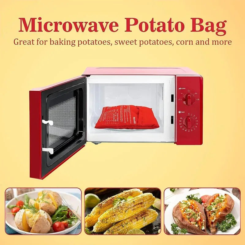 Microwave Potato Bag Reusable Express Microwave Potato Cooker Bag Baked Potato Cooker Perfect Potatoes 4 Minutes Red Baked Pouch