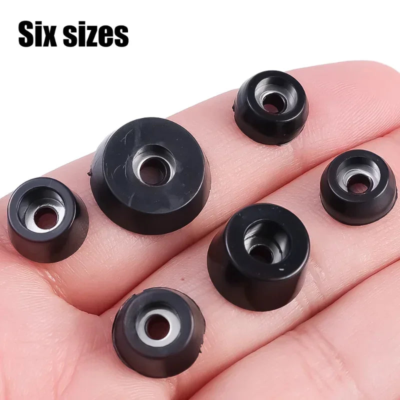 8/40pcs Anti Slip Furniture Foot Black Speaker Cabinet Bed Table Box Conical Rubber Shock Pad Floor Protector Furniture Parts