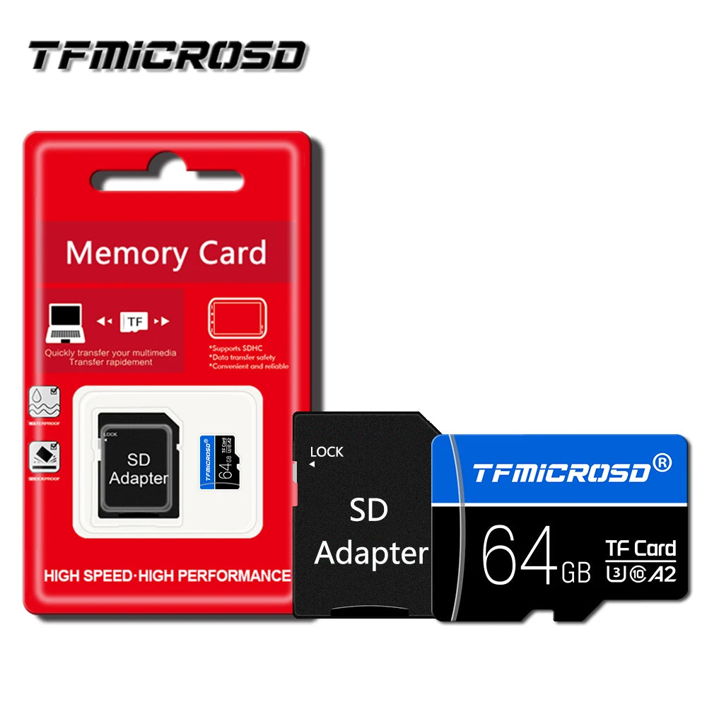 TFMicroSD Memory Card 64GB 128GB 256GB U3 C10 Mini SD/TF cartão de memória 32GB U1 For Phones Nintendo Switch Games Camera 4K TV