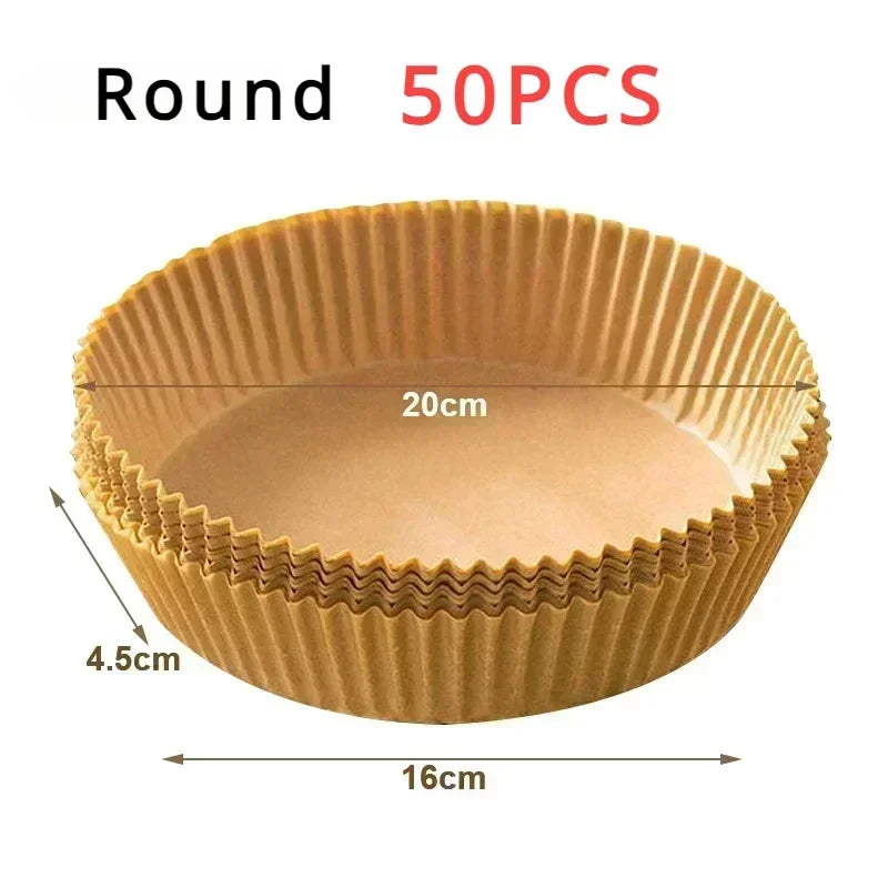 Disposable Air Fryer Paper Non-Stick Kitchen Baking Airfryer Mat Oilproof Micro-wave Barbecue Pad Baking Paper Liner Accessories