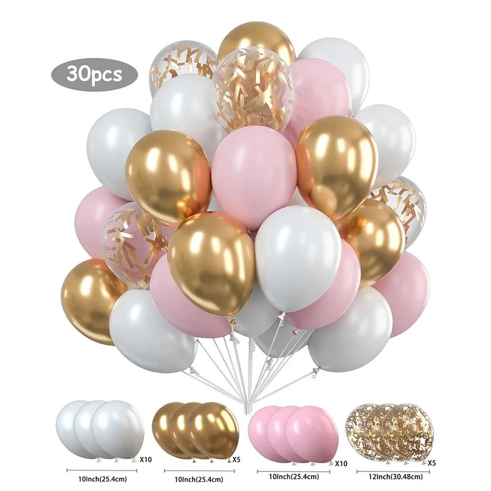 30pcs Colorful Sparkle Balloon Set Theme Party Birthday Scene Decoration Balloon