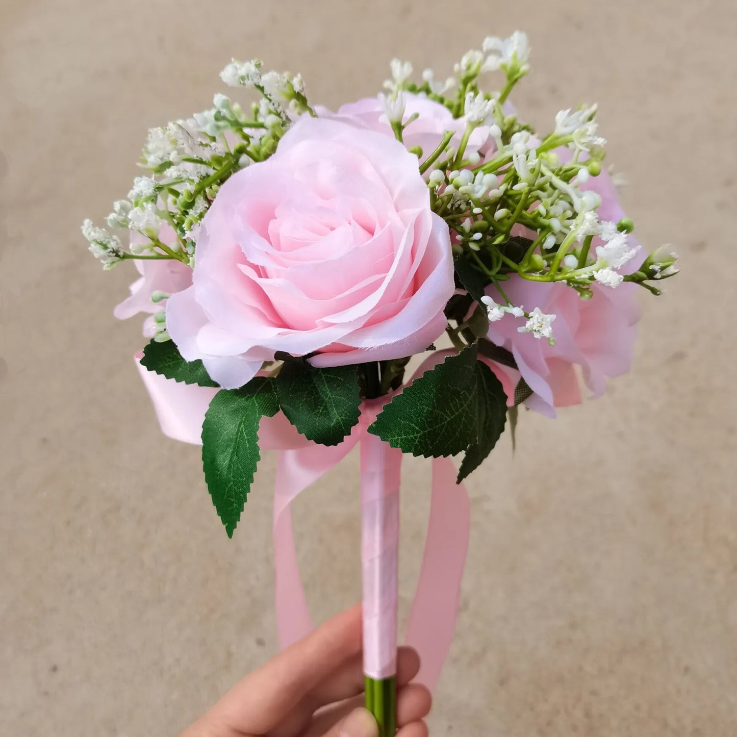 Meldel Bride Rose Bouquet Wedding Supplies Bridesmaid Rose Babysbreath Bouquet Flower Arrangement DIY Home Party Prom Decoration