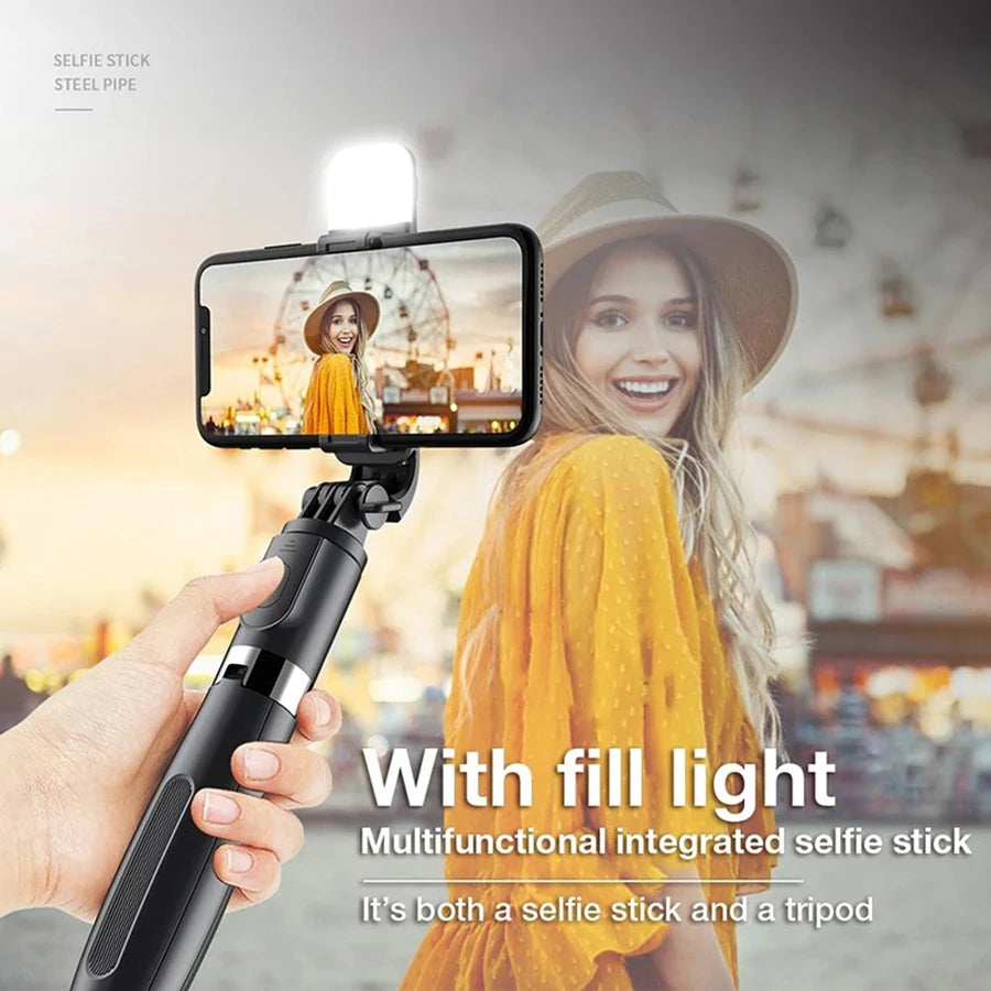 L02s Wireless Bluetooth Handheld Gimbal Stabilizer Mobile Phone Selfie Stick Tripod with Fill Light Shutter for Iphone