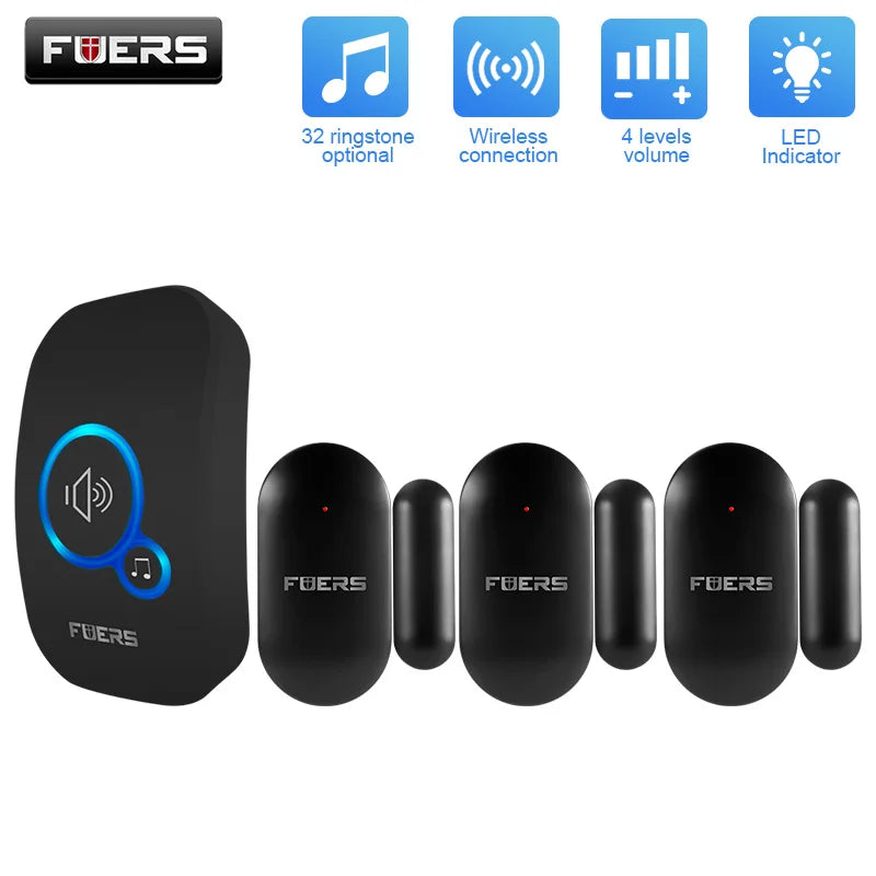 Fuers Wireless Doorbell Home Welcome Smart Door bell 150M Long Wireless Distance 32 Songs Home Welcome Chimes ringtone Colorful