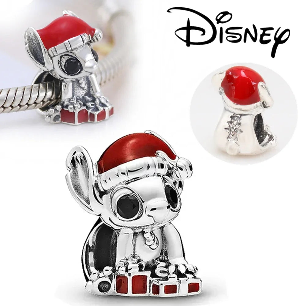 Disney 925 Silver Dumbo Clip Charm Mickey Minnie Love Heart Beads Fit Original Pandora Bracelets DIY Pendant Women Jewelry Girl