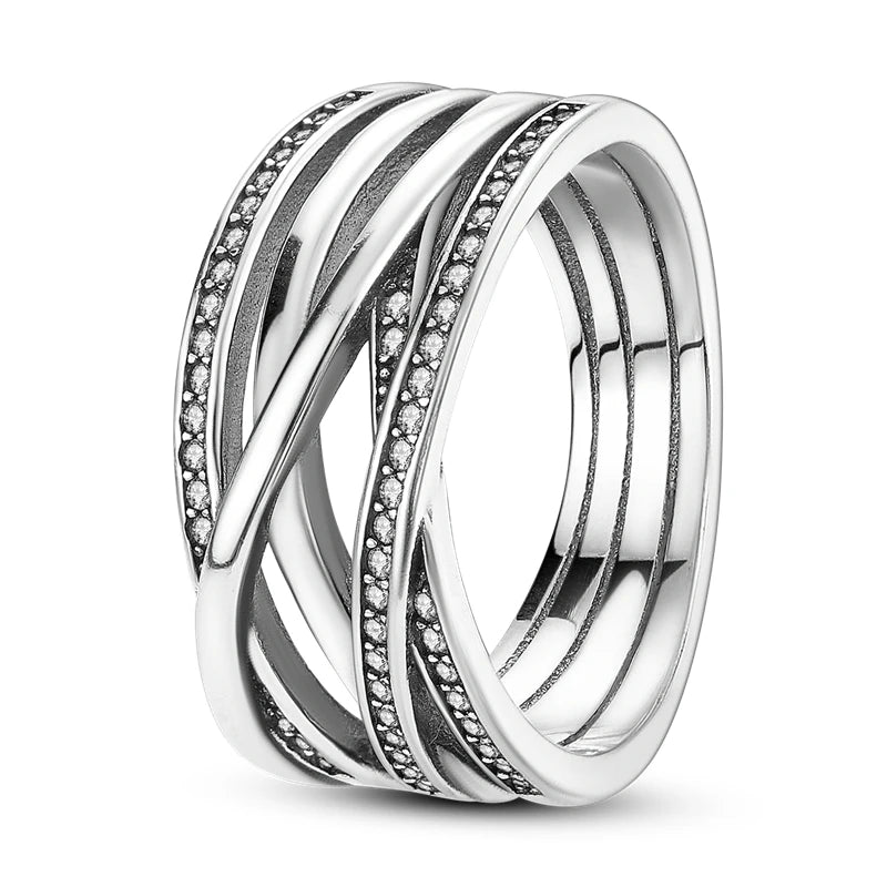 Silver Plated Women Luxury Stackable Ring Real Infinite Flower Daisy Fine Jewelry Rings For Engagement Weddling Party