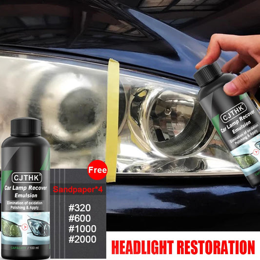 Car Headlight Restoration Polishing Kits Headlamp Scratch Remover Repair Cleaning Paste Remove Oxidation Headlight Polish Liquid