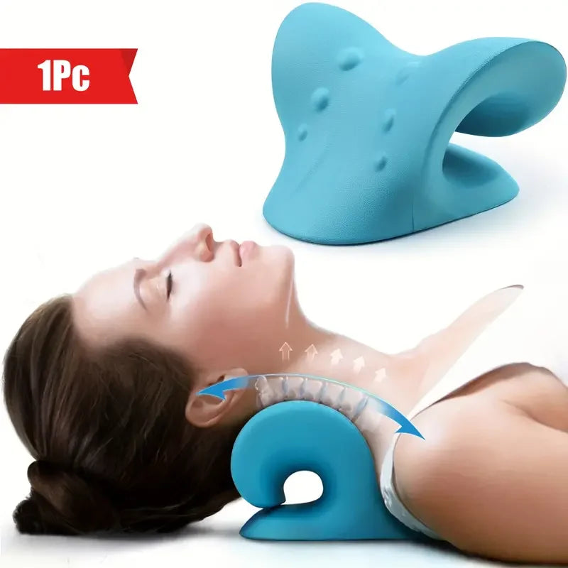 Neck and Shoulder Relaxer Cervical Traction Device for Relief and Cervical Spine Alignment Chiropractic Pillow Neck Stretcher