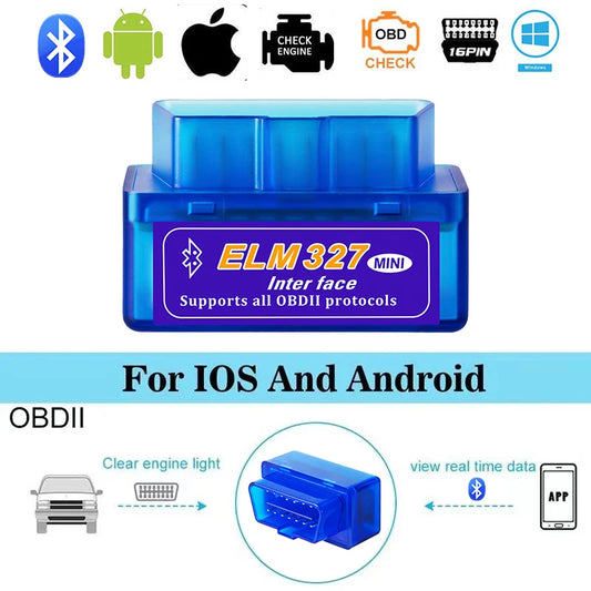 Mini ELM327 V2.1 OBD2 Scanner Code Reader Bluetooth Car Diagnostic Tool For Android /IOS Automotive Fault Detector