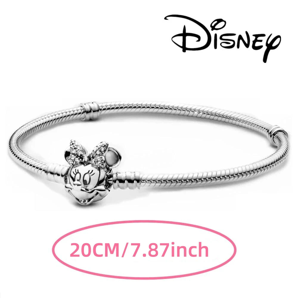 Disney 925 Silver Dumbo Clip Charm Mickey Minnie Love Heart Beads Fit Original Pandora Bracelets DIY Pendant Women Jewelry Girl