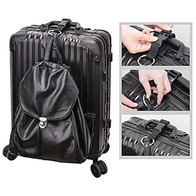 Portable Black Nylon Anti-theft Luggage Strap Holder Gripper Add Bag Handbag Clip Use To Carry Multitool