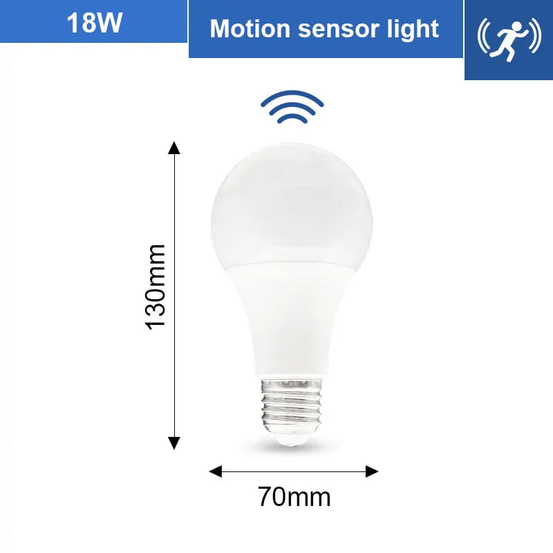 1pc PIR Motion Sensor LED Bulb 6W 9W 12W 15W 18W 20W E27 Radar Sensor Light Lamp Lamparas 110V 220V For Home Stair Pathway