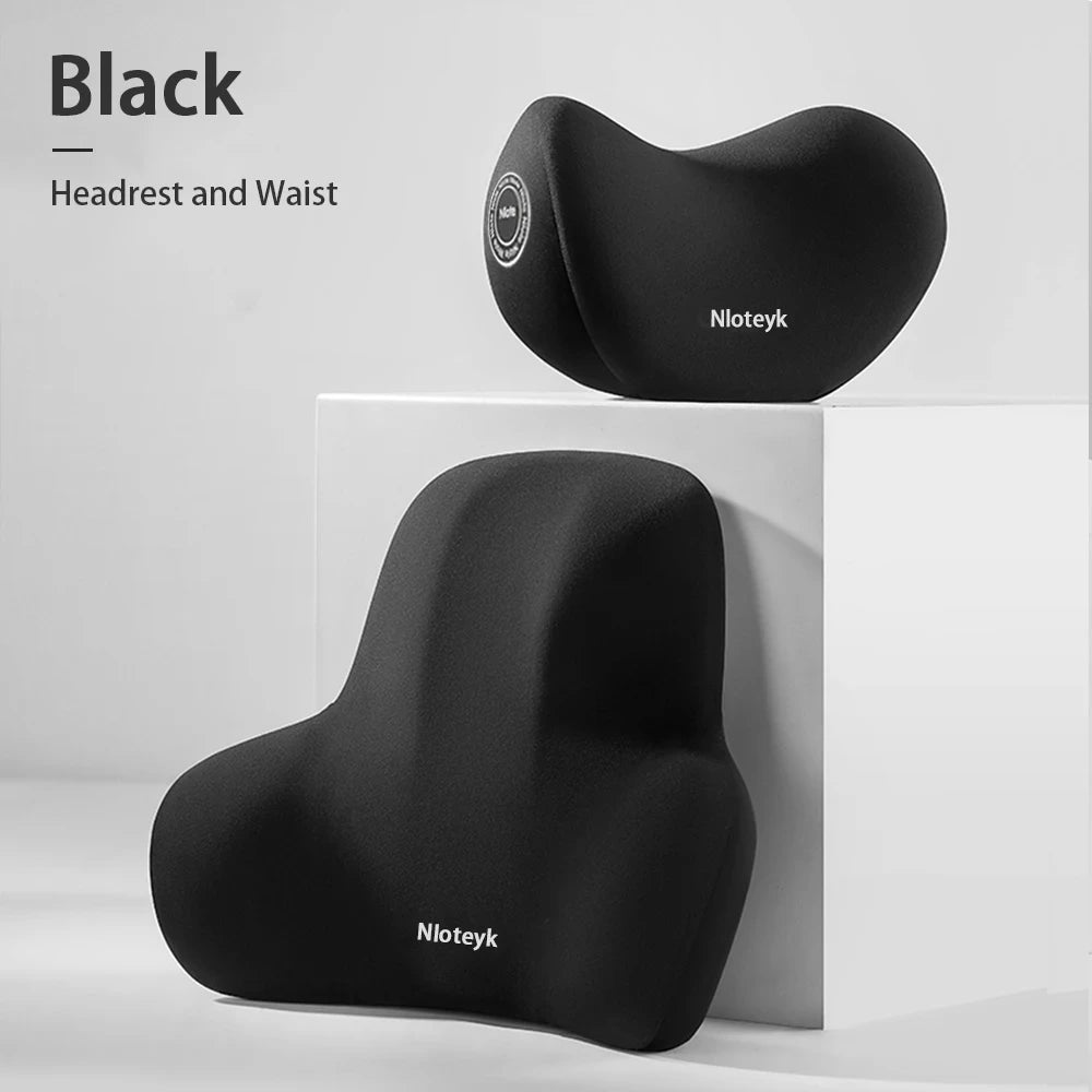 Car Headrest Lumbar Memory Foam Cervical Lumbar Support Universal Auto Headrest Backrest Pillow Office Car Interior Accessories