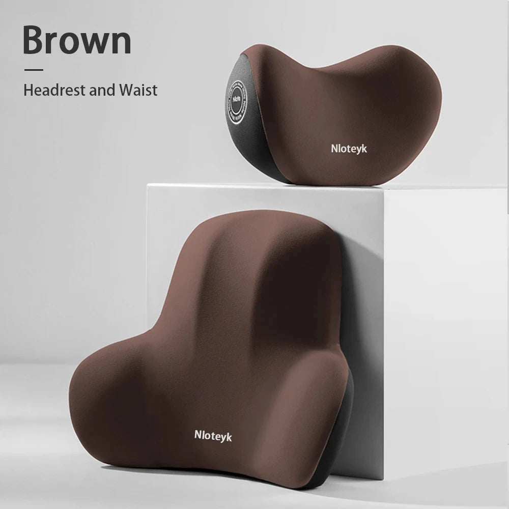 Car Headrest Lumbar Memory Foam Cervical Lumbar Support Universal Auto Headrest Backrest Pillow Office Car Interior Accessories