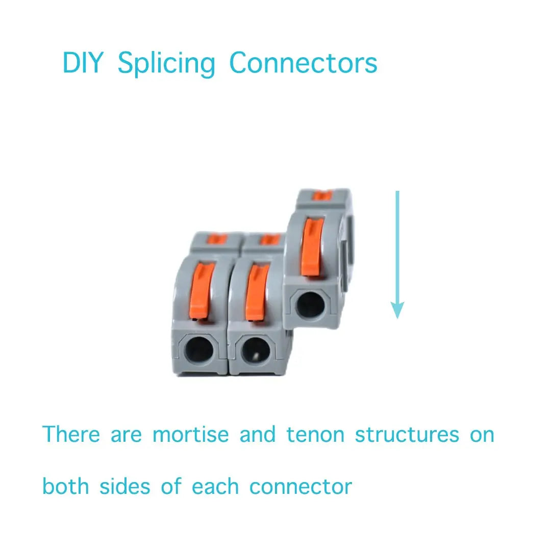 34/50pcs Lever Wire Connector For Quick Connection 28-12 AWG 1-to-1 In-line Wire Connector Compact Splice Insulated Terminal