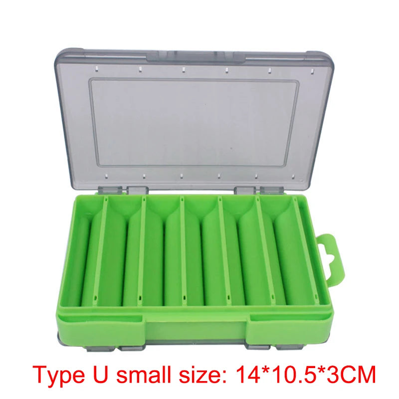 Shrimp Fishing Box Fishing Accessories Box Squid Jig Box Tackle Double Side Folio U Size Wooden Plastic Case for Fish