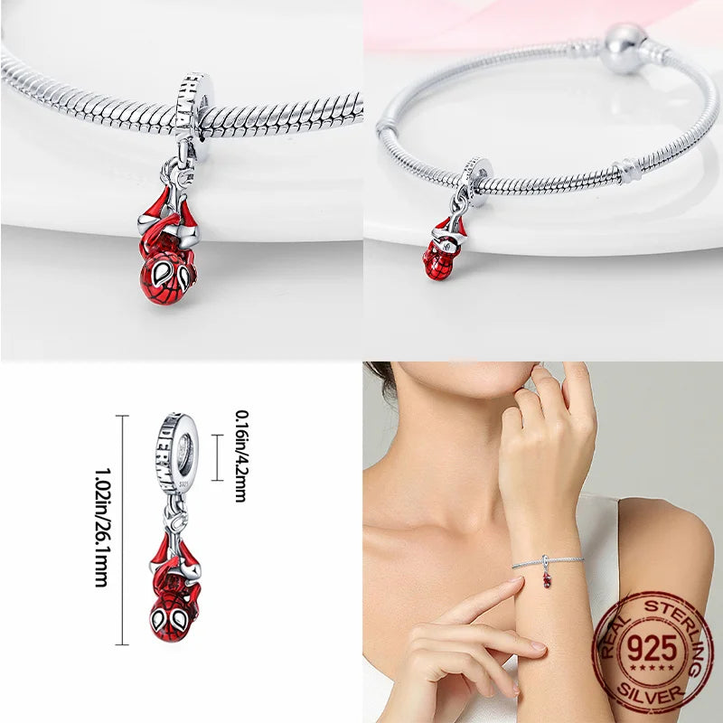 New 100% 925 Silver  Princess, Marvel Charm Beaded Women's Jewelry Suitable for PanDuoduo Bracelets DIY Exquisite Gifts