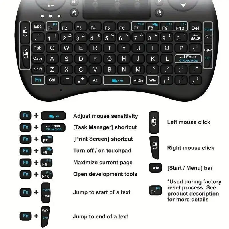 I8 2.4G Mini Wireless Keyboard 2.4GHz Air Mouse Remote Touchpad For Android TV Box PC Smart TV