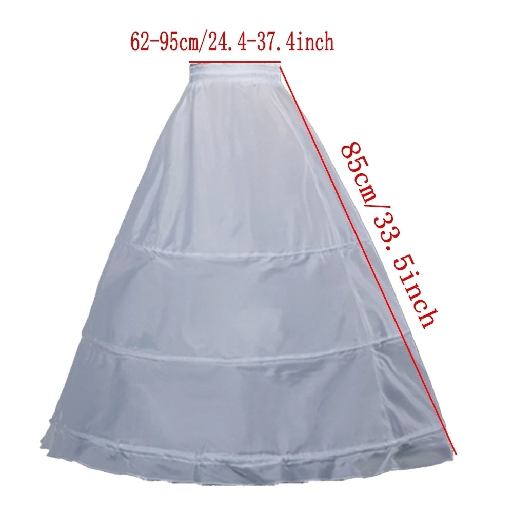 Girls Crinoline Petticoat with hoop Under skirt Short White Underskirt A-line Ball Gown Petticoats