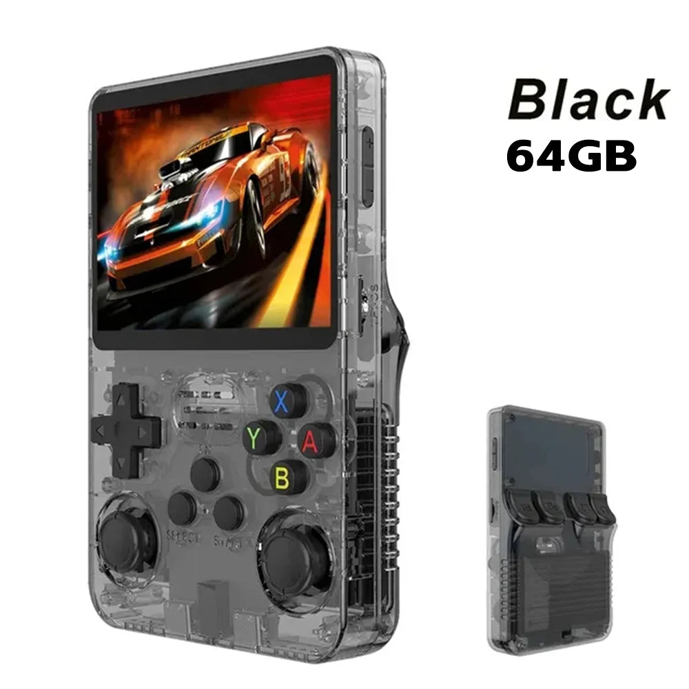 R36S Retro Handheld Video Game Console Linux System 3.5-inch IPS Screen Mini Portable Handheld Video Player 64GB 15000 Games