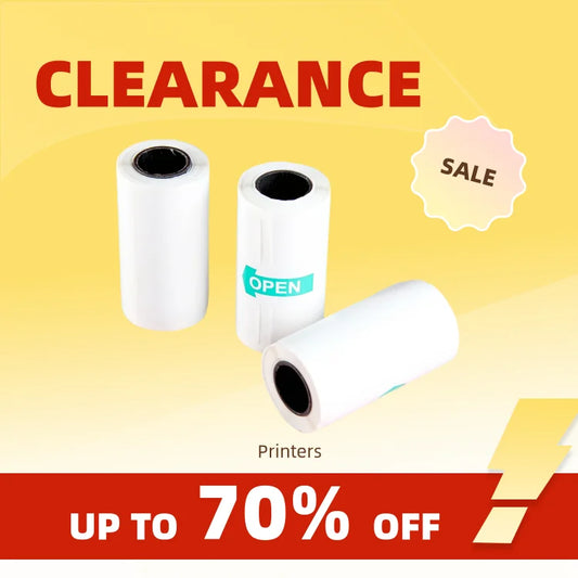 Clearance_Thermal Paper 57*25mm Self-Adhesive White Transparent Sticker Direct Roll Portable Paper For Mini Pocket Printer_Conti