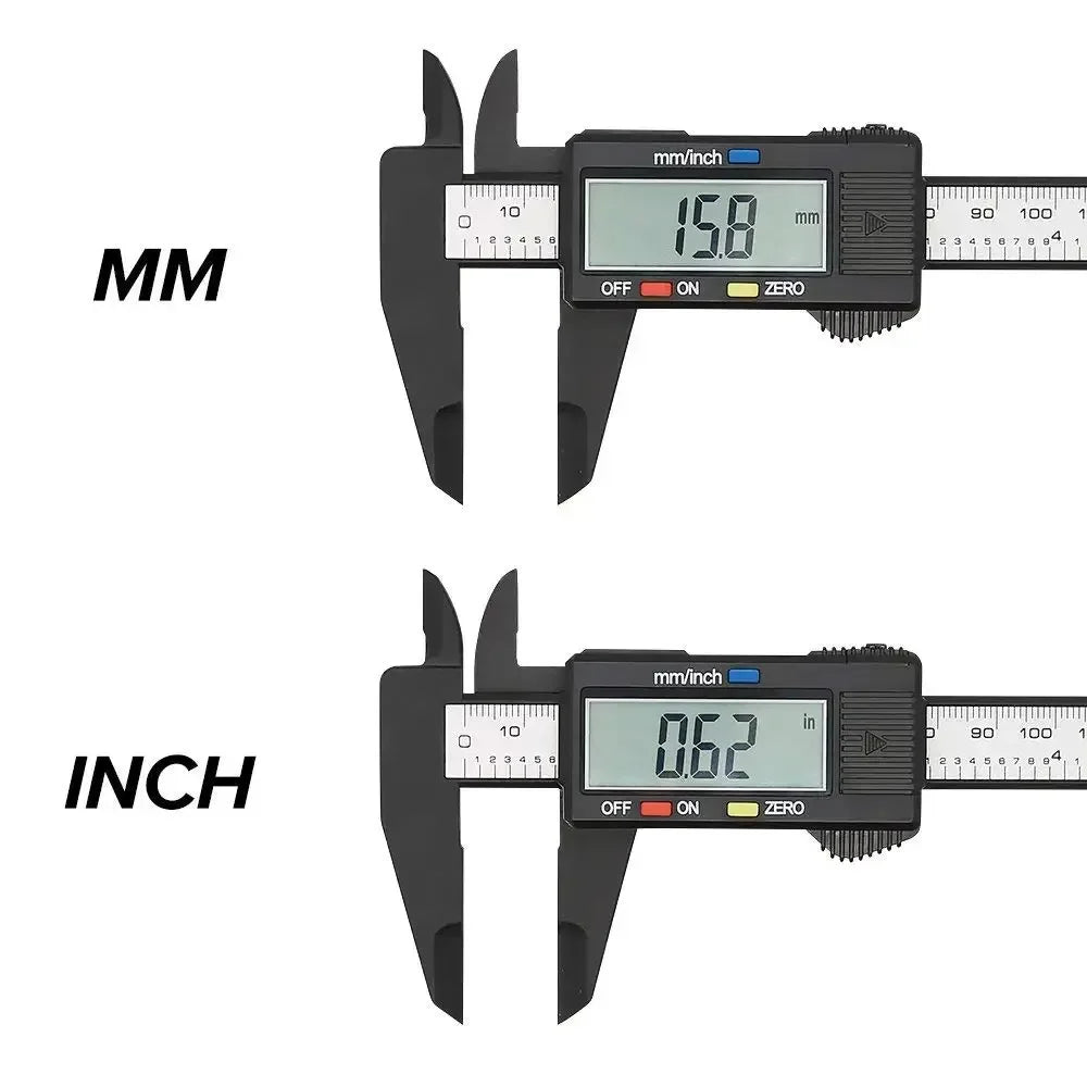 Digital Vernier Calipers Measure 150mm 6inch LCD Electronic Carbon Fiber Gauge Height Measuring Instruments Micrometer