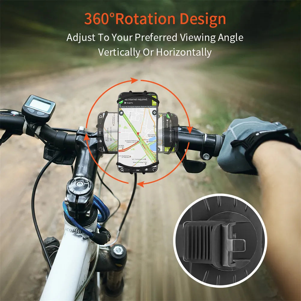 Silicone Strap Holder Universal Bicyle Phone Holder Anti-Slip Elastic Silicone Mobile Phone Holder Shockproof Bike Accessories