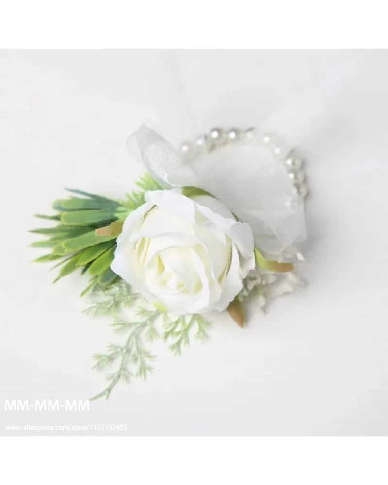 MM Boutonniere And Waist Corsage Set For Wedding for Man Bridegroom Groomsman Silk Flower Decoration Marriage  Accessories