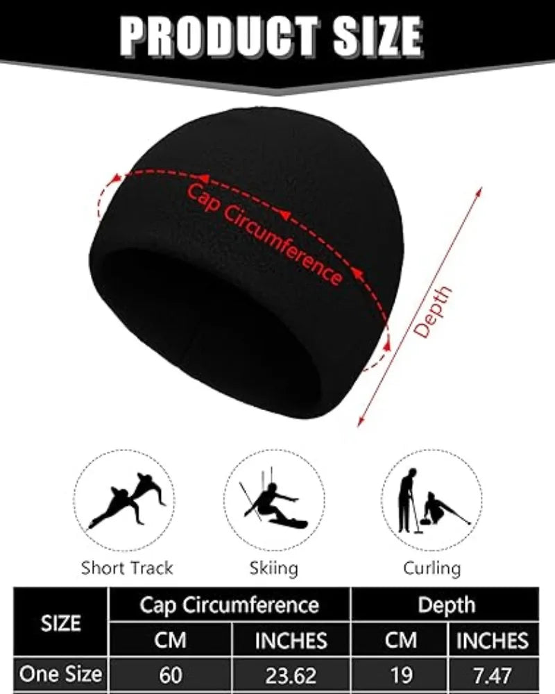 1PC Warm Winter Skull Cap Soft Polar Fleece Hat Thick Windproof Cap Outdoor Beanie Cap Ski Cap Suitable For Men Women