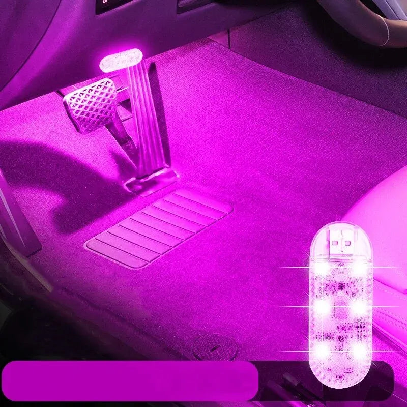 High Brightness LED Touch Light USB Charging Car Interior Lighting Magic Sticker Ambient Lamp With Strobe Mode For Multi-color